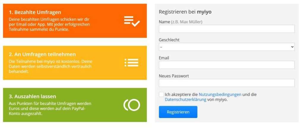 Myiyo Anmeldung