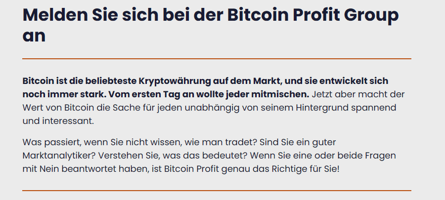 Bitcoin Profit Werbung